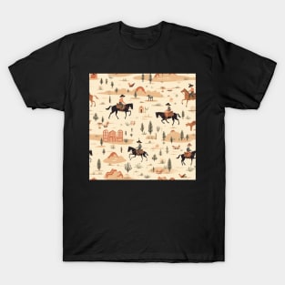 Wild West Adventure Seamless Pattern for Boys T-Shirt